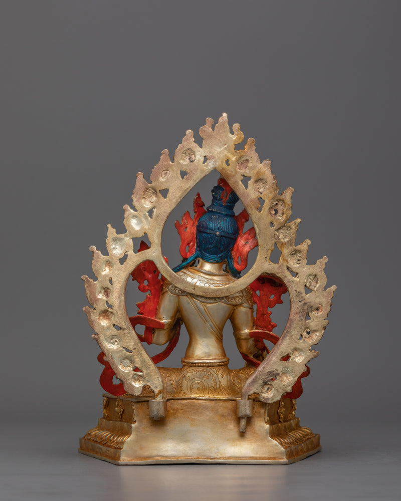 Crystal Green Tara Statue | Handcrafted and Gold Electroplated Deity