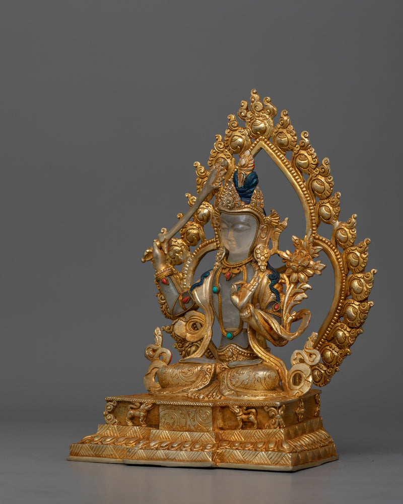 Crystal Manjushri Statue