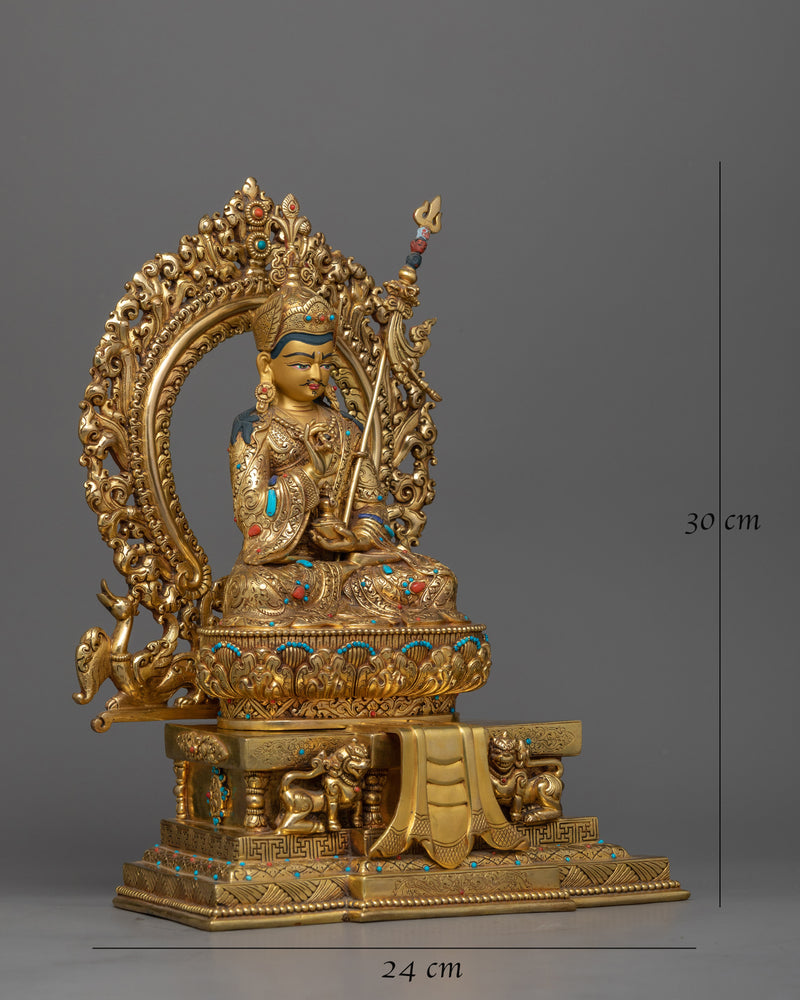 Gold-Gilded Guru Rinpoche Statue