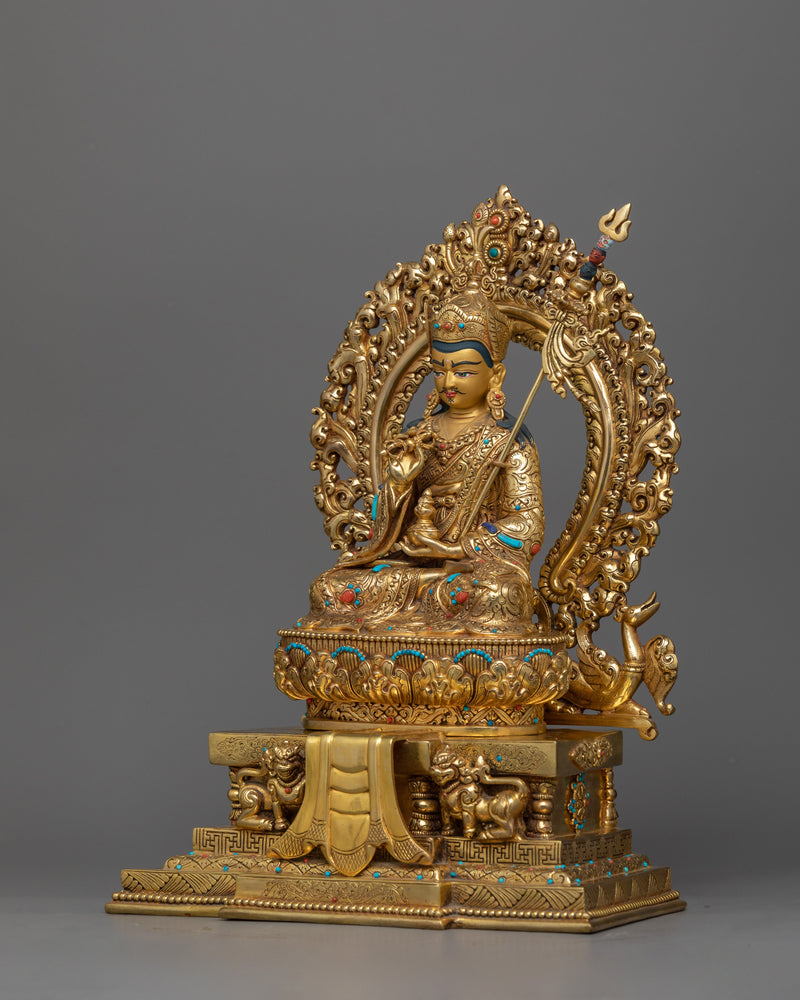 Gold-Gilded Guru Rinpoche Statue