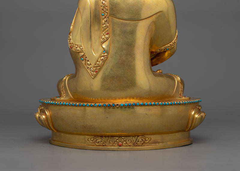 Amitabha Buddha Golden Statue | Handmade 24k Gold Gilded Sculpture