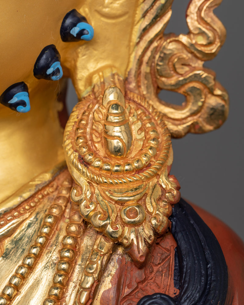 Dzambhala Spiritual Himalayan Hand Carved Statue | Tibetan Buddhist Wealth Deity