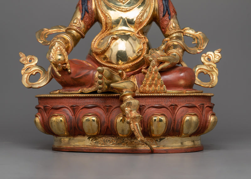 Dzambhala Spiritual Himalayan Hand Carved Statue | Tibetan Buddhist Wealth Deity