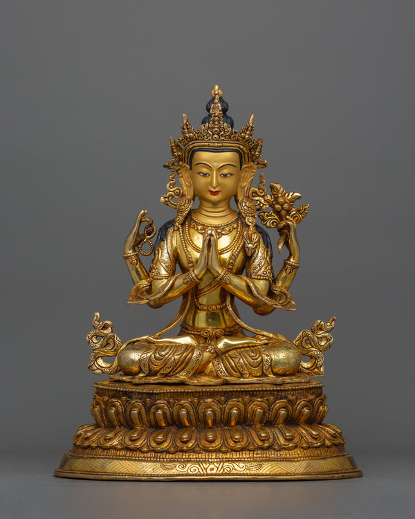 Golden Avalokiteśvara Statue