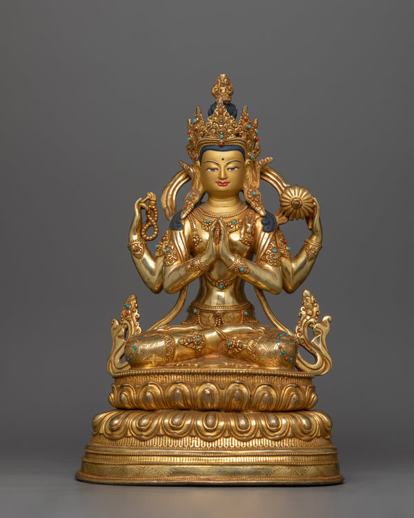 24k-gold-gilded-chenrezig-statue