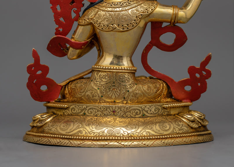 Manjushri Buddhist Deity of Wisdom Sculpture | Symbol of Wisdom and Enlightenment