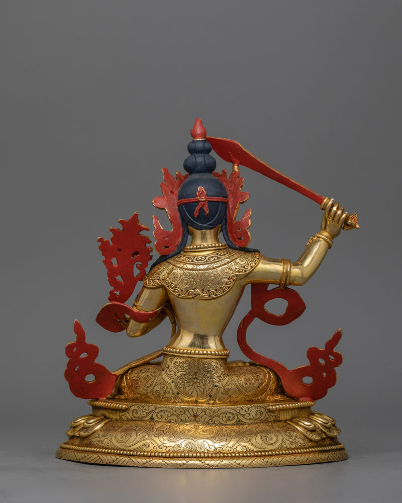 Manjushri Buddhist Deity of Wisdom Sculpture | Symbol of Wisdom and Enlightenment