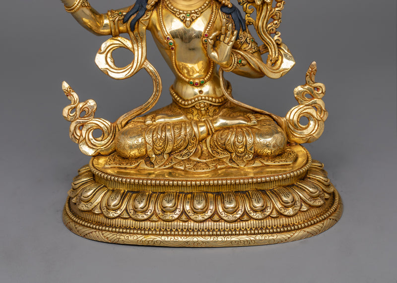 Manjushri Buddhist Deity of Wisdom Sculpture | Symbol of Wisdom and Enlightenment