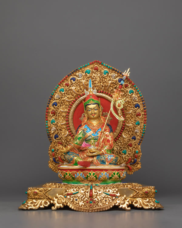 Gold-Gilded Guru Rinpoche Sculpture