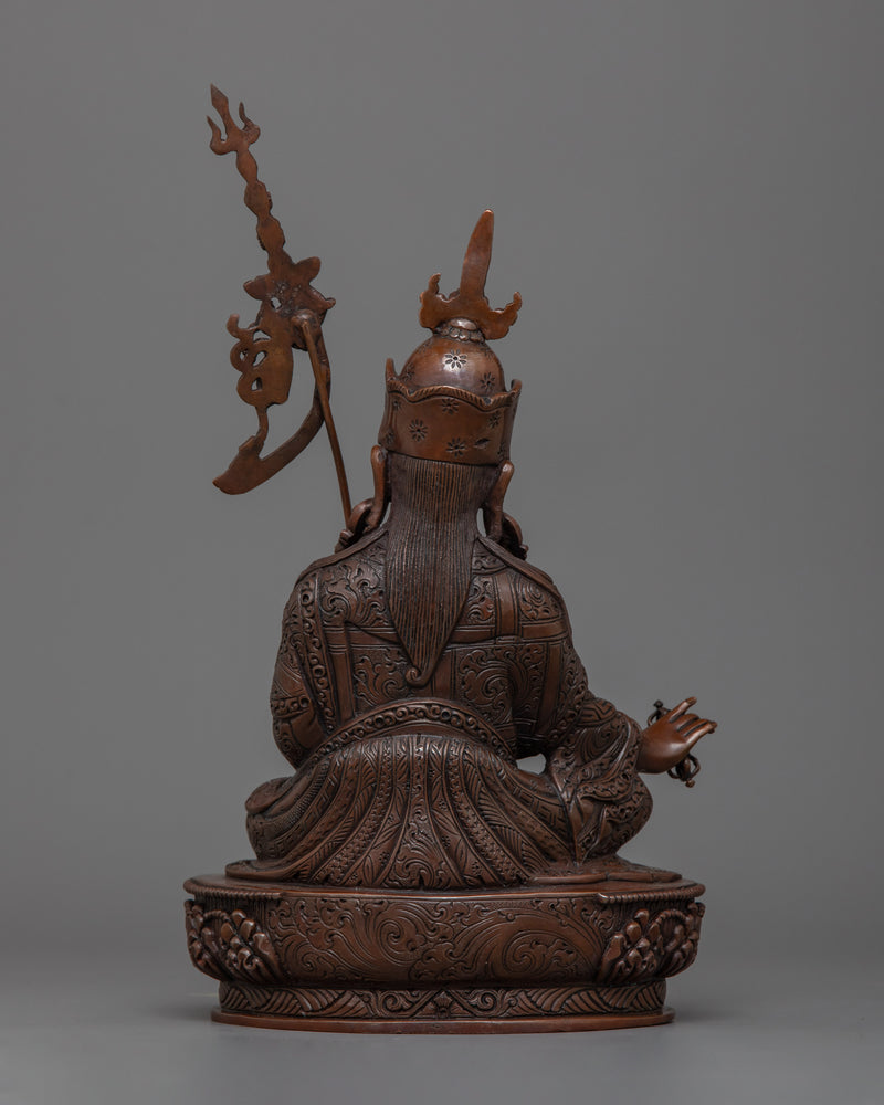 Oxidized Copper Guru Rinpoche Artwork | Handcrafted Buddhist Sculpture