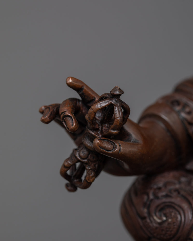 Oxidized Copper Guru Rinpoche Artwork | Handcrafted Buddhist Sculpture