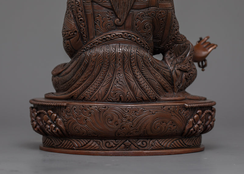 Oxidized Copper Guru Rinpoche Artwork | Handcrafted Buddhist Sculpture