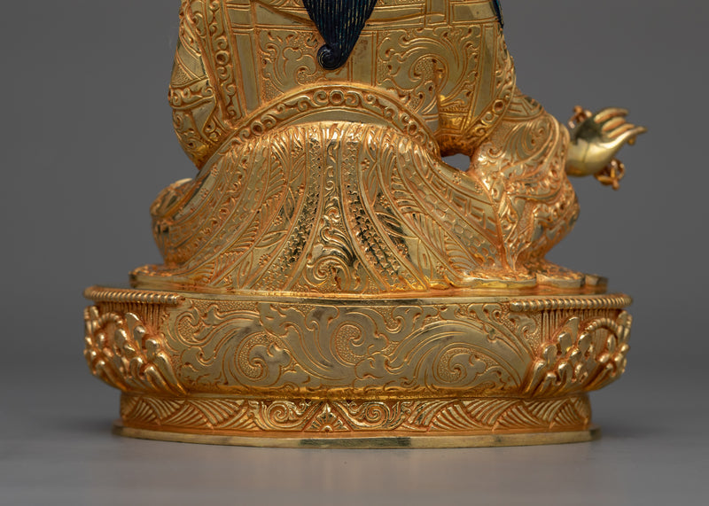 Guru Rinpoche Copper Art From Nepal | Traditionally 24K Gold Gilded Statue