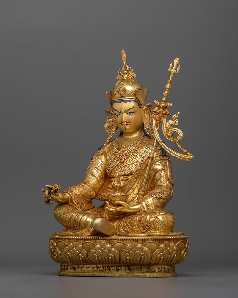 Guru Rinpoche Founder Of Tibetan Buddhism Statue | Tibetan Lotus Born Master Sculpture