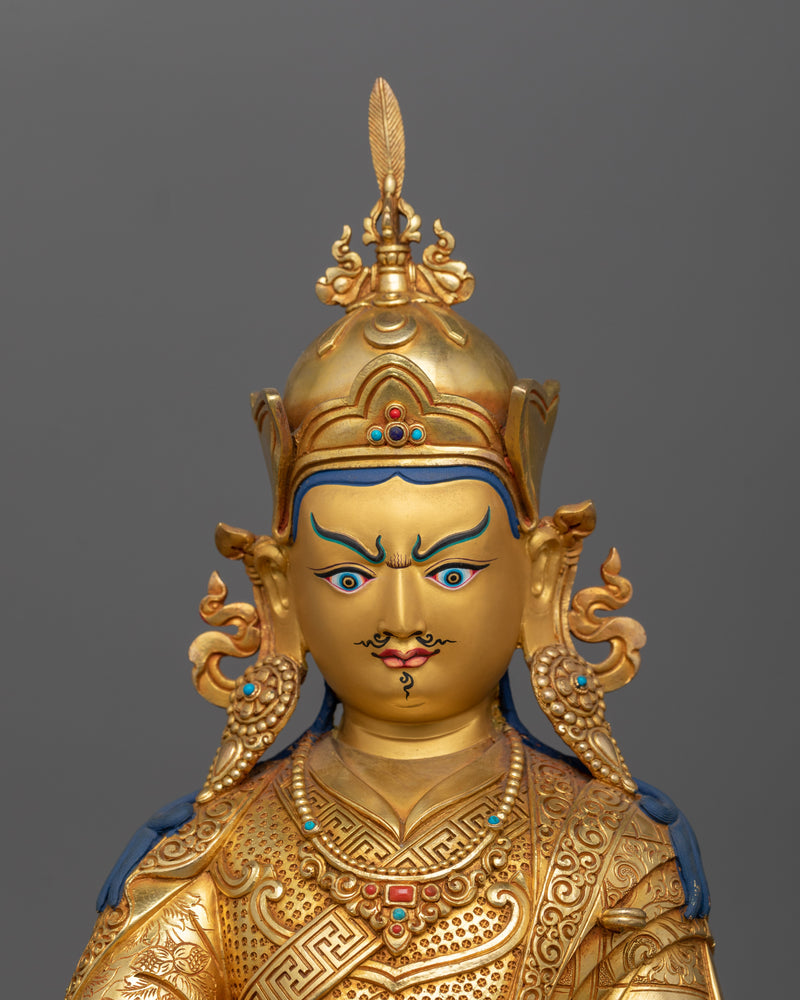 Guru Rinpoche Founder Of Tibetan Buddhism Statue | Tibetan Lotus Born Master Sculpture