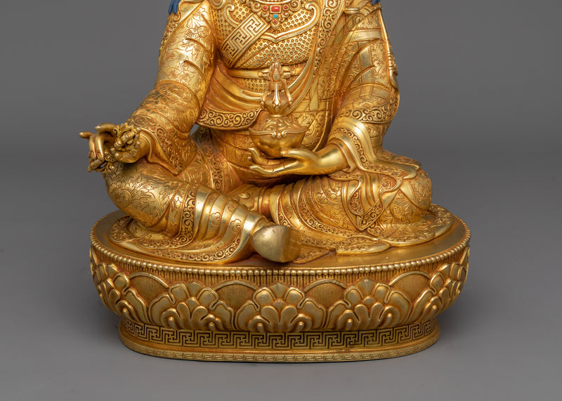 Guru Rinpoche Founder Of Tibetan Buddhism Statue | Tibetan Lotus Born Master Sculpture