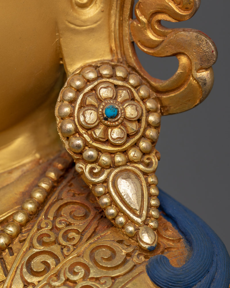 Guru Rinpoche Founder Of Tibetan Buddhism Statue | Tibetan Lotus Born Master Sculpture