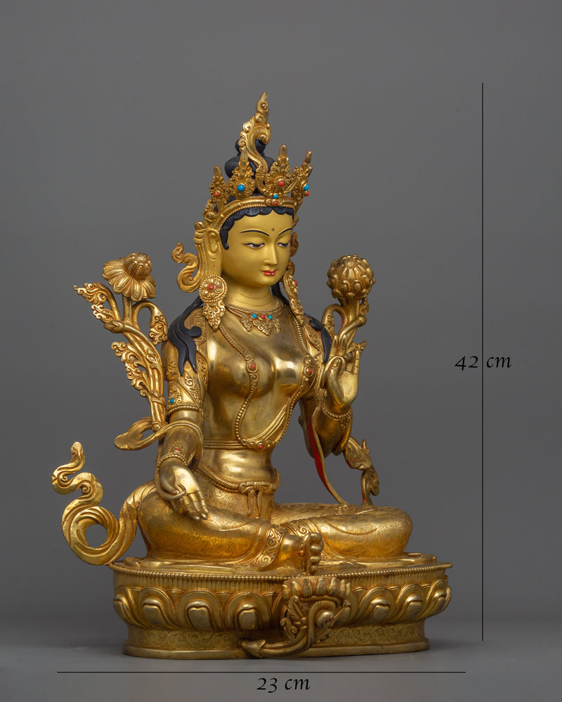 16.5-Inch Green Tara Statue