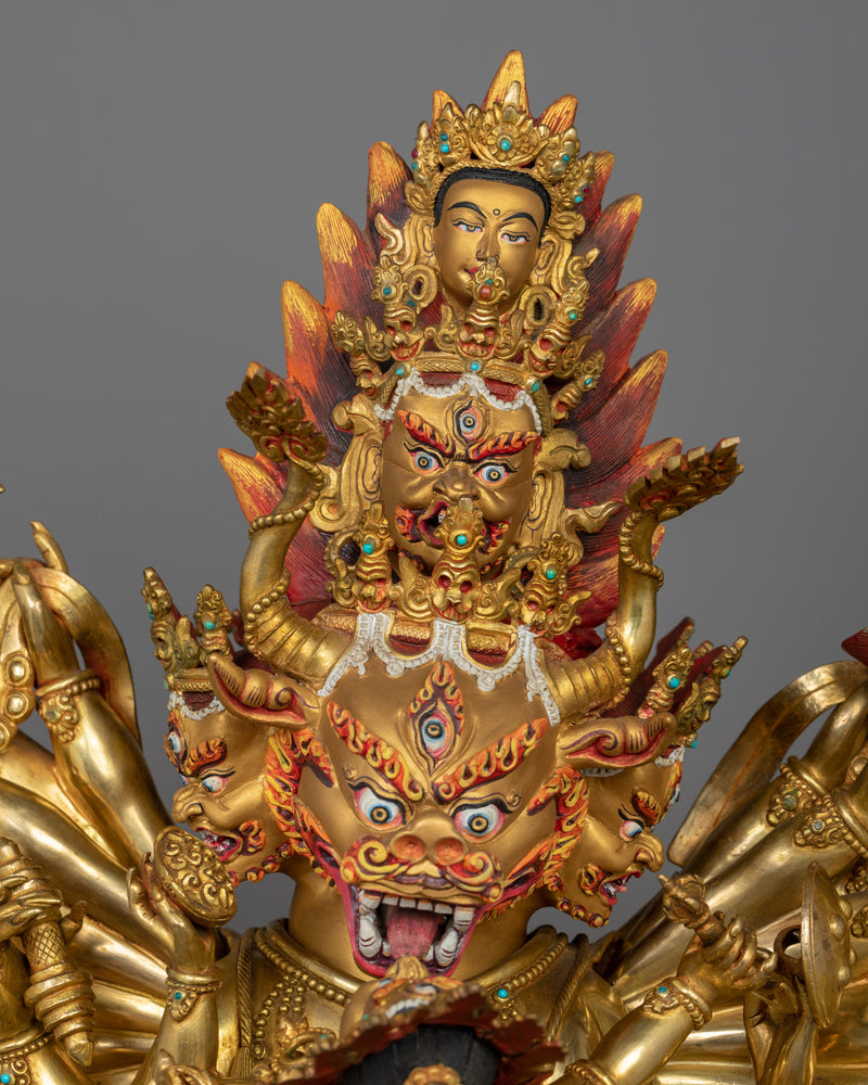 Yidam Deity Yamantaka Statue | Majestic Buddhist Protector Statue