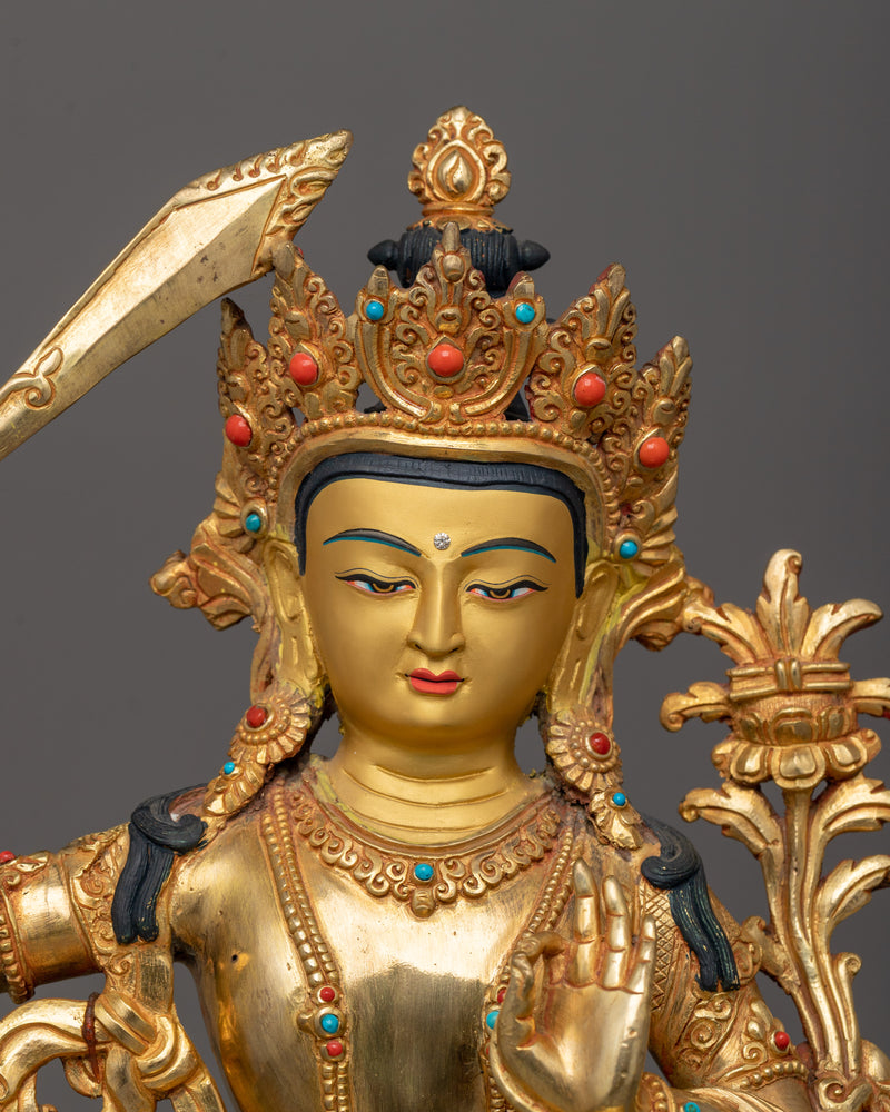 Manjushri A Symbol of Enlightenment | Sculpture of Bodhisattva Wisdom Deity