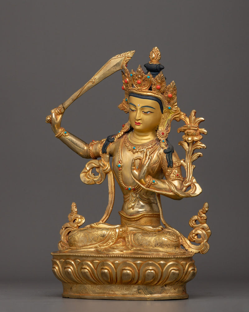 Manjushri A Symbol of Enlightenment | Sculpture of Bodhisattva Wisdom Deity