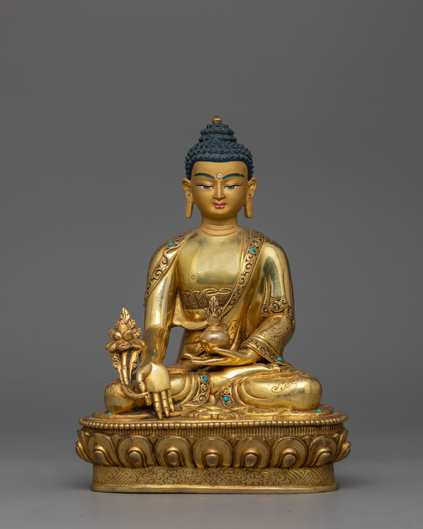 Gold-Gilded Medicine Buddha Statue