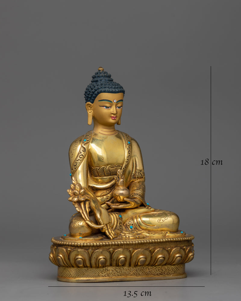 Gold-Gilded Medicine Buddha Statue