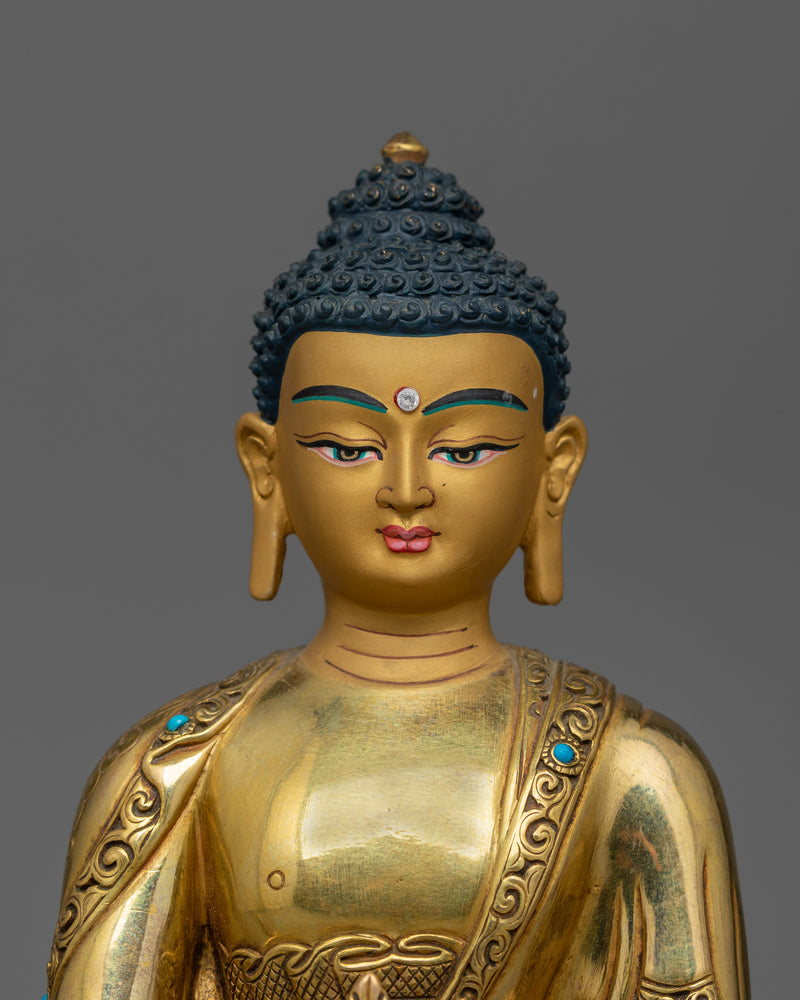 Gold-Gilded Medicine Buddha Statue | Handcrafted Copper Art from Nepal