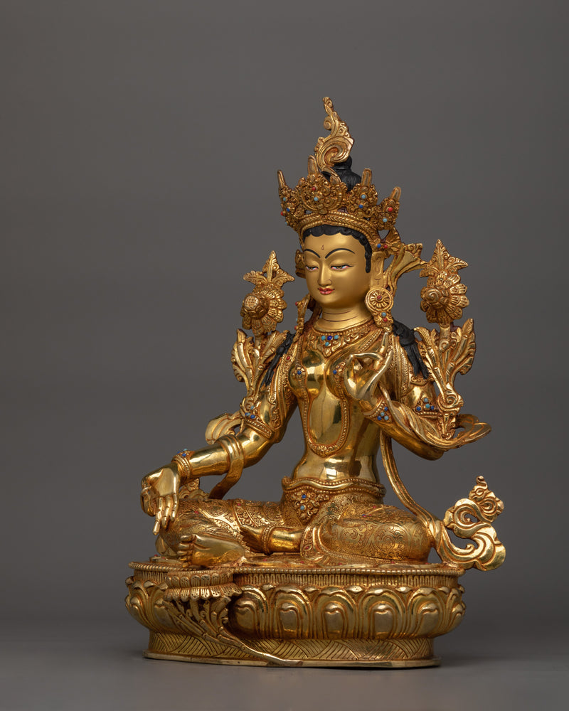 Shyamatara Buddhist Goddess Statue for Ritual Spaces | Symbol of Compassionate Energy