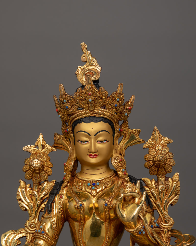 Shyamatara Buddhist Goddess Statue for Ritual Spaces | Symbol of Compassionate Energy