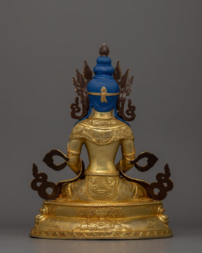 Buddhist Amitayus Deity of Longevity Figurine | Tibetan Symbol of Eternal Life and Prosperity