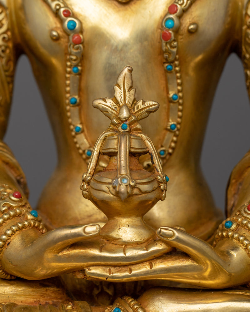 Buddhist Amitayus Deity of Longevity Figurine | Tibetan Symbol of Eternal Life and Prosperity