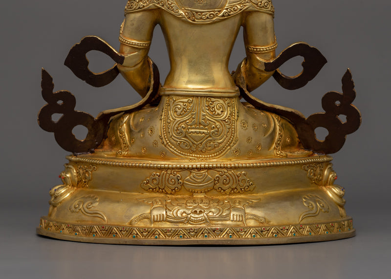 Buddhist Amitayus Deity of Longevity Figurine | Tibetan Symbol of Eternal Life and Prosperity