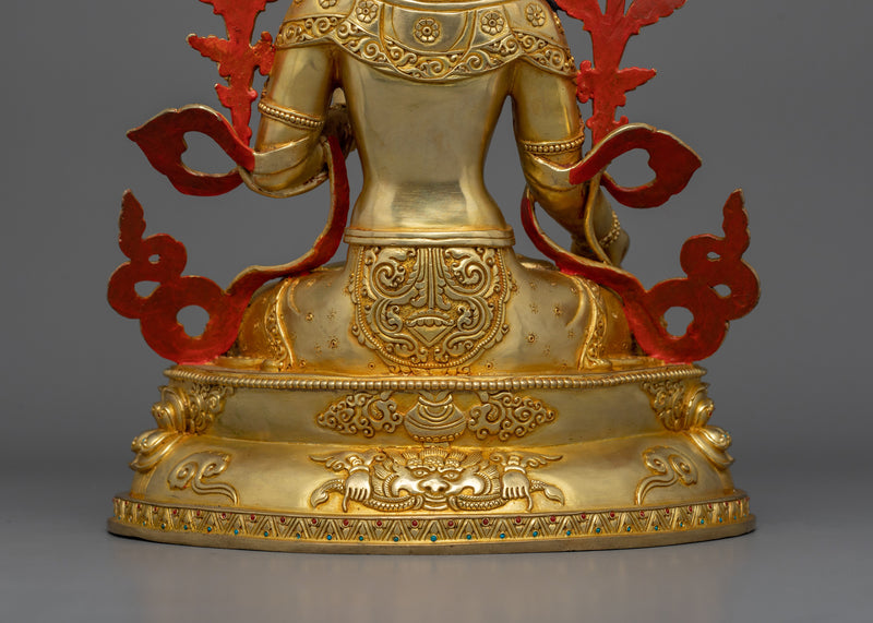 Handcrafted Buddhist Decor Tibetan White Tara Figurine | Long life Deity