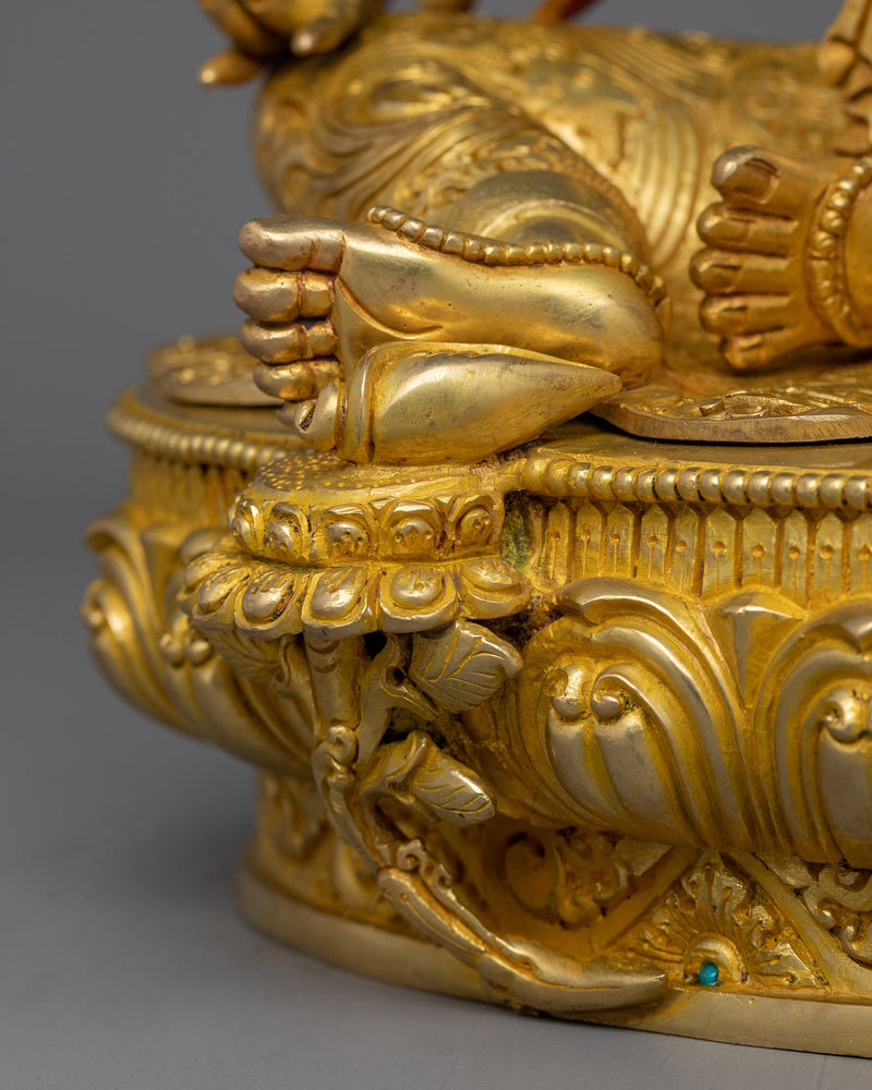 Tibetan Dzambhala Wealth Deity Sculpture | Buddhist Protector of Wealth and Harmony