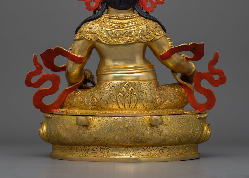 Tibetan Dzambhala Wealth Deity Sculpture | Buddhist Protector of Wealth and Harmony