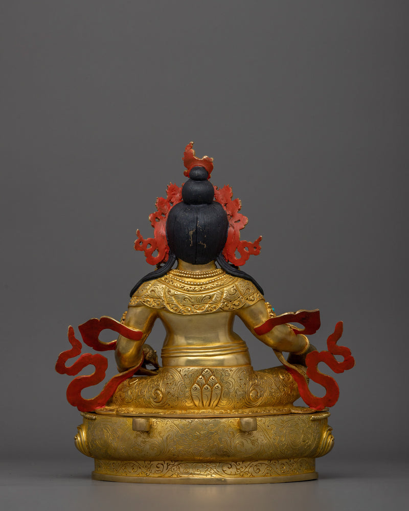 Tibetan Dzambhala Wealth Deity Sculpture | Buddhist Protector of Wealth and Harmony