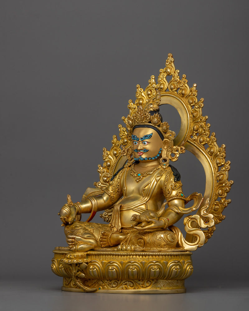 Tibetan Dzambhala Wealth Deity Sculpture | Buddhist Protector of Wealth and Harmony