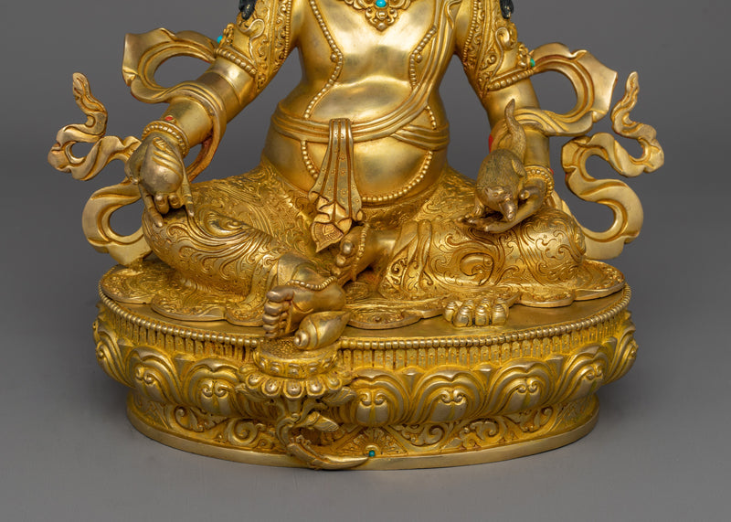 Tibetan Dzambhala Wealth Deity Sculpture | Buddhist Protector of Wealth and Harmony