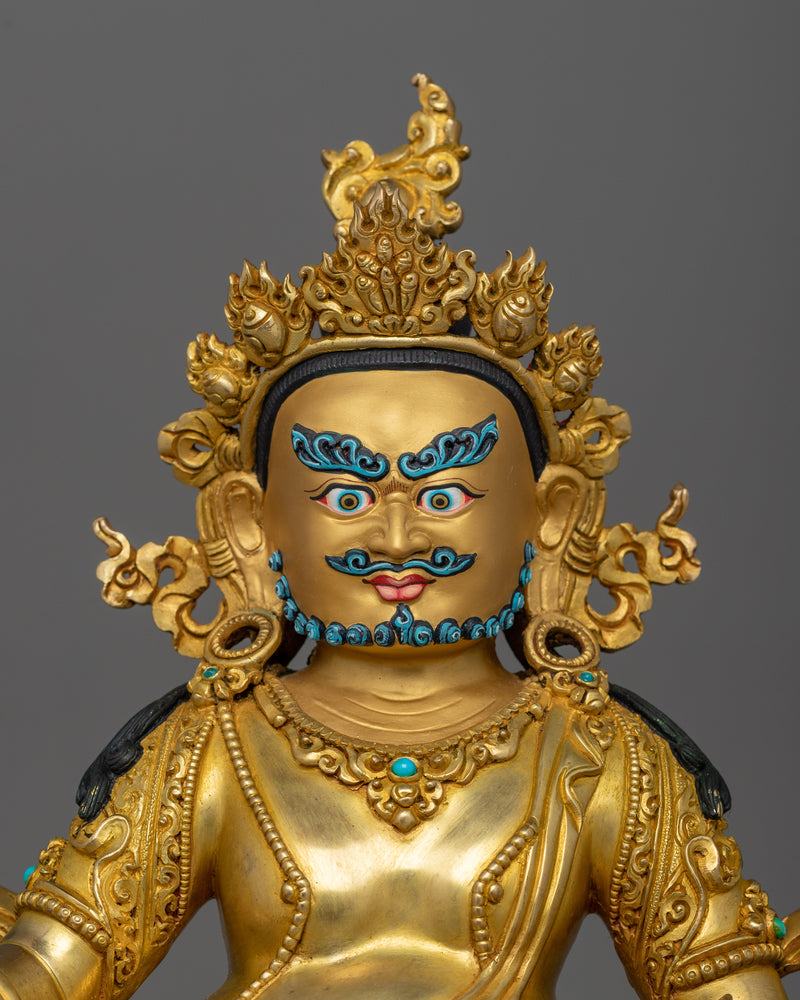 Tibetan Dzambhala Wealth Deity Sculpture | Buddhist Protector of Wealth and Harmony