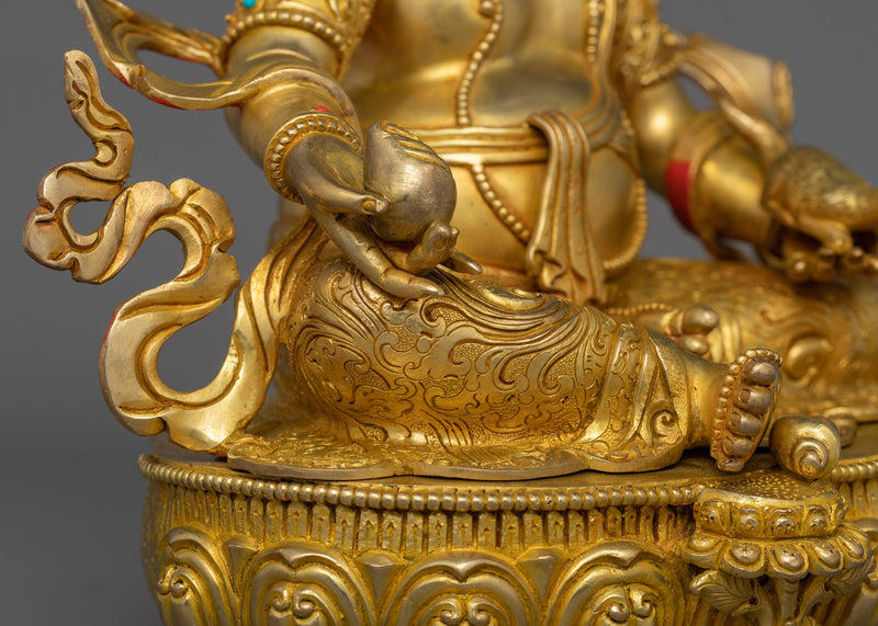 Tibetan Dzambhala Wealth Deity Sculpture | Buddhist Protector of Wealth and Harmony