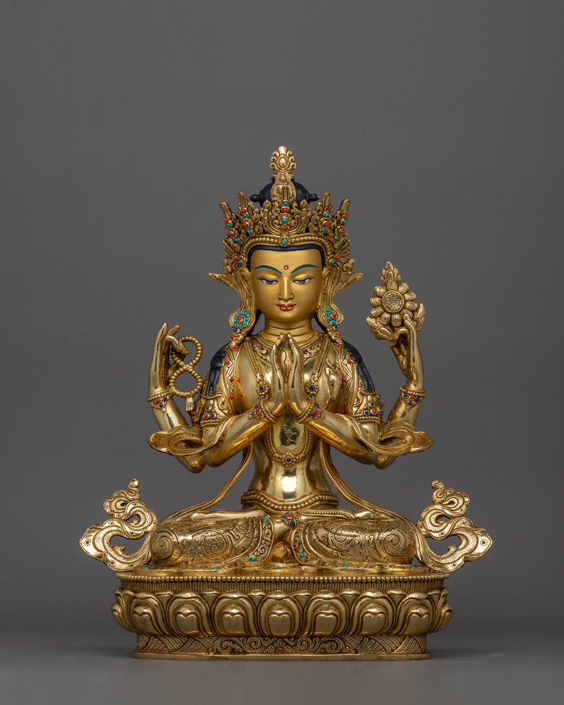 24K Gold-Gilded Avalokiteshvara