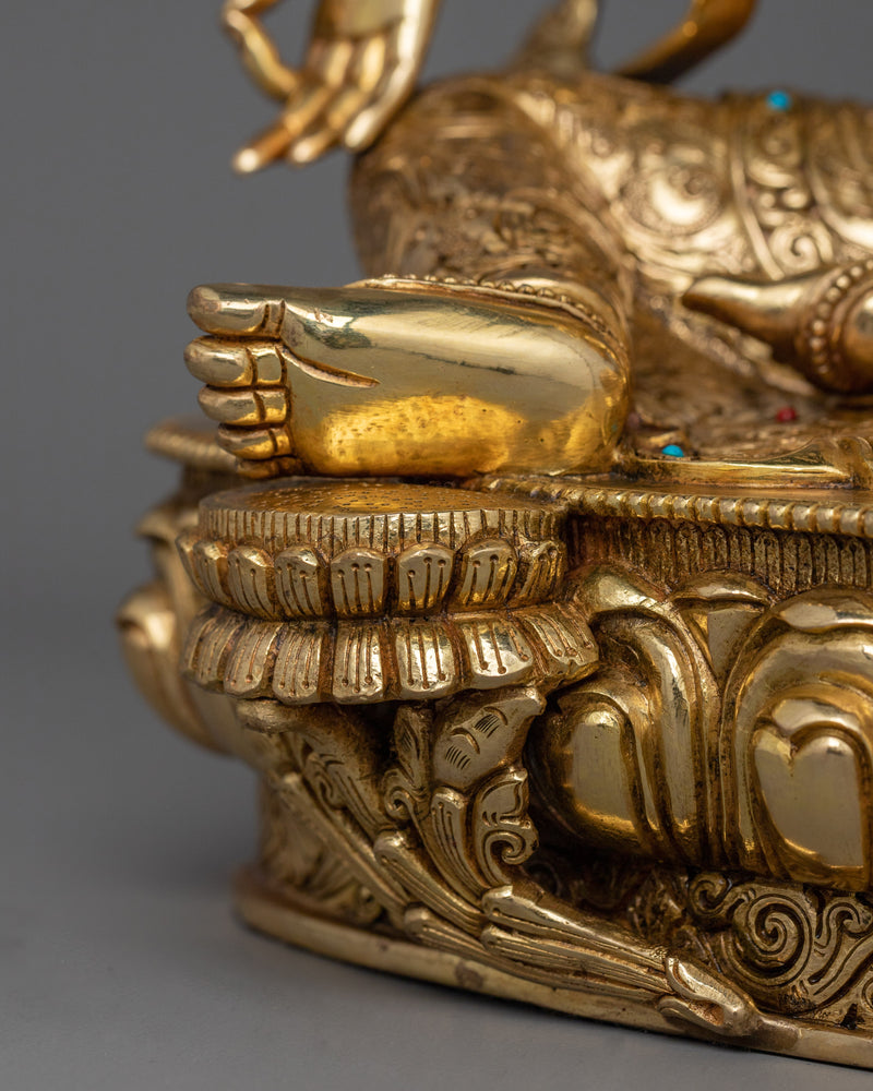 24K Gold-Gilded Protector and Compassionate Deity | Green Tara Statue: