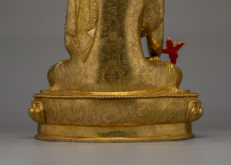 Buddhist Bhaisajyaguru Sculpture | Handcrafted 24K Gold Gilded Statue