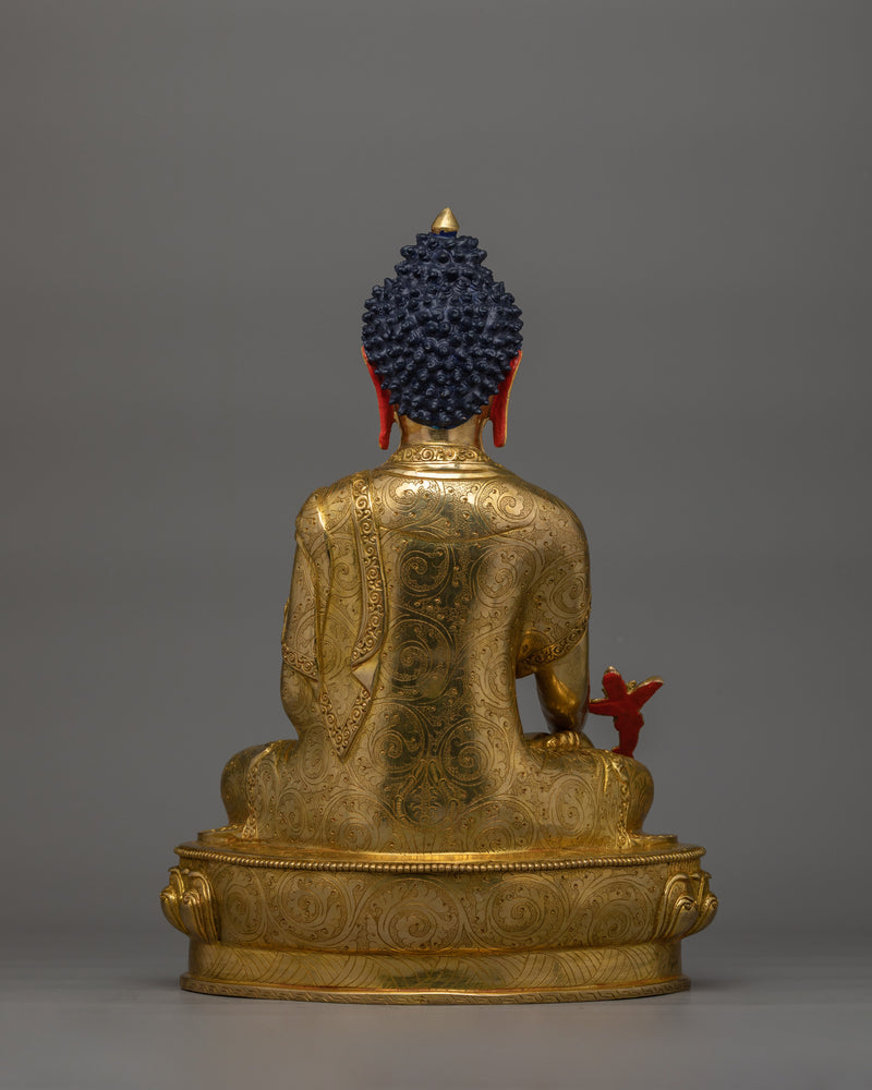 Buddhist Bhaisajyaguru Sculpture | Handcrafted 24K Gold Gilded Statue