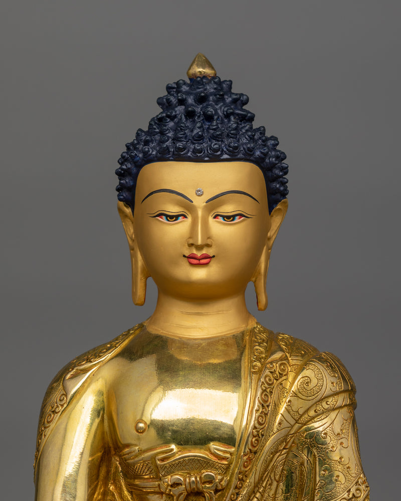 Buddhist Bhaisajyaguru Sculpture | Handcrafted 24K Gold Gilded Statue