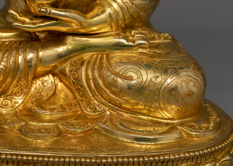 Buddhist Bhaisajyaguru Sculpture | Handcrafted 24K Gold Gilded Statue