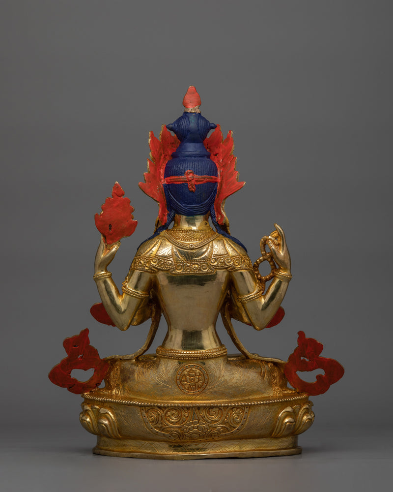 Buddhist Bodhisattva Chenrezig Compassion Deity Statue | Buddhism Dharma Artwork