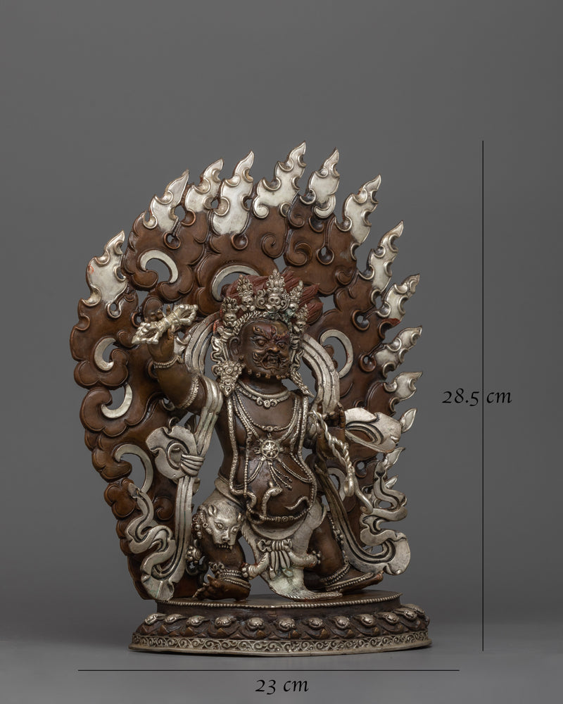 Silver-Plated Protector Vajrapani Statue