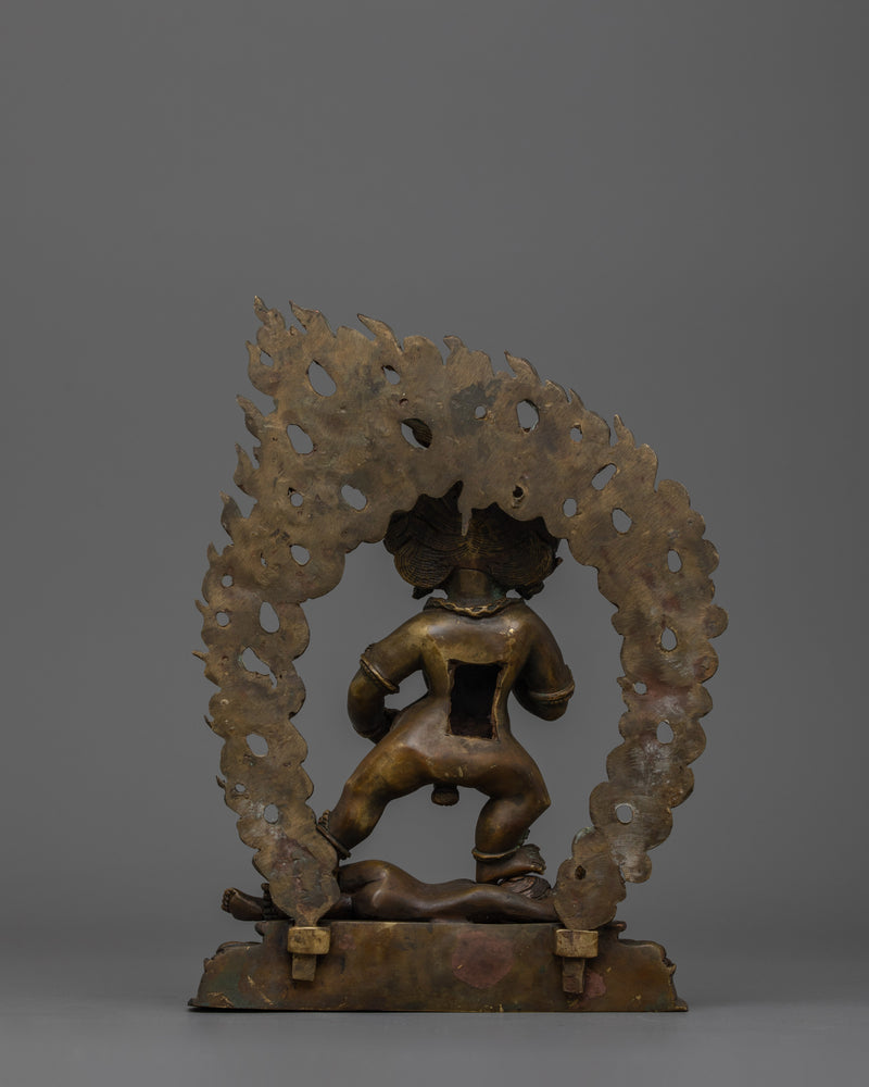 Buddhist Deity of Wealth Black Dzambhala Statue | Traditional Oxidized Copper Sculpture